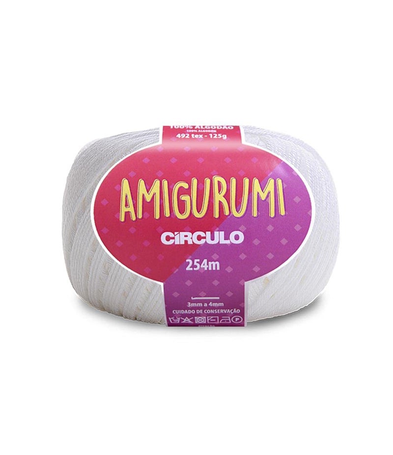 CÃRCULO Circulo Amigurumi Cotton - 100% Mercerized Brazilian Virgin Cotton, Soft White Yarn for Crocheting and Knitting, Sport Weight, 4.4 oz, 278 yds - Color 8001 - Image 1